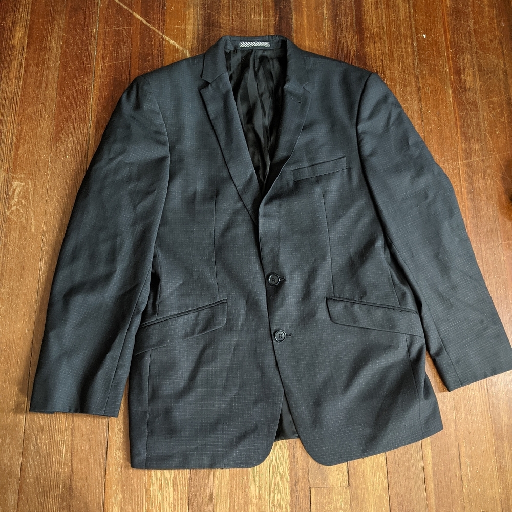 Simon Carter dark gray check blazer jacket